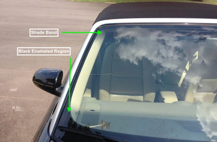 Windshield shade band