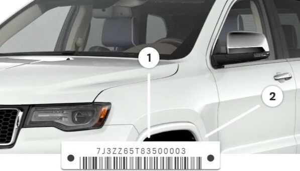 Windshield and interior door VIN locations